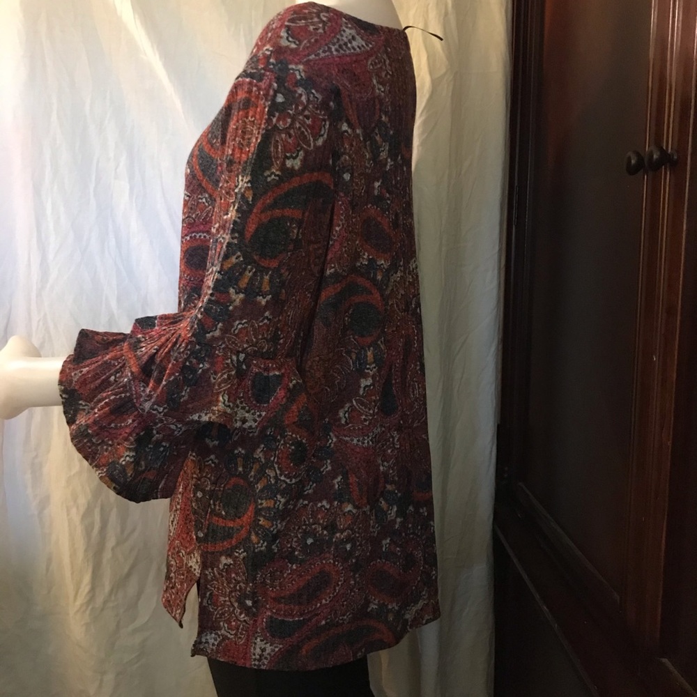 🆕 Bleeker & McDougal Paisley Print Top-1X - Picture 3 of 7